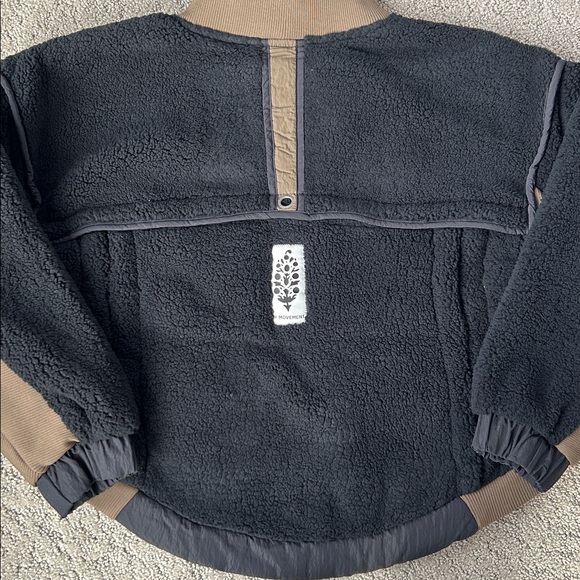 Free People Movement Trail Bender Fleece Hoodie Jacket Black Coat Size XS NEW - Picture 11 of 12